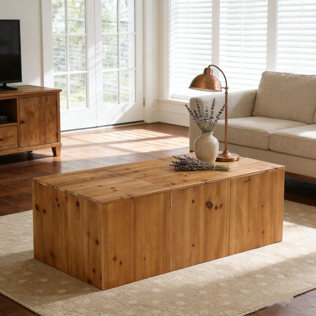 47" Rectangle Solid Wood Coffee Table