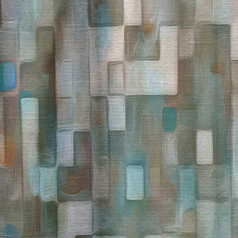 Designart 'Blocked Abstract' Nautical & Coastal Curtain Single Panel