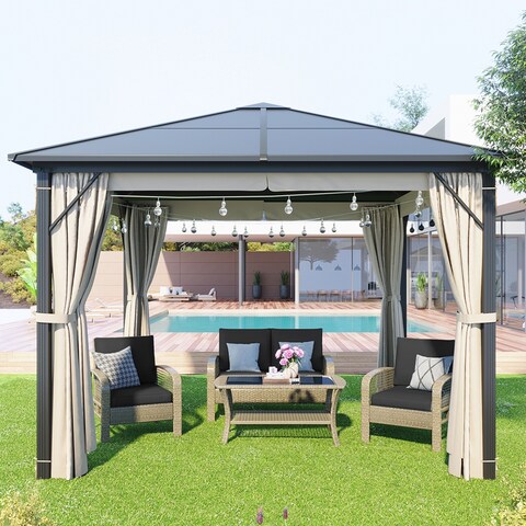 Mordern Aluminum Paito Gazebo with Polycarbonate Roof