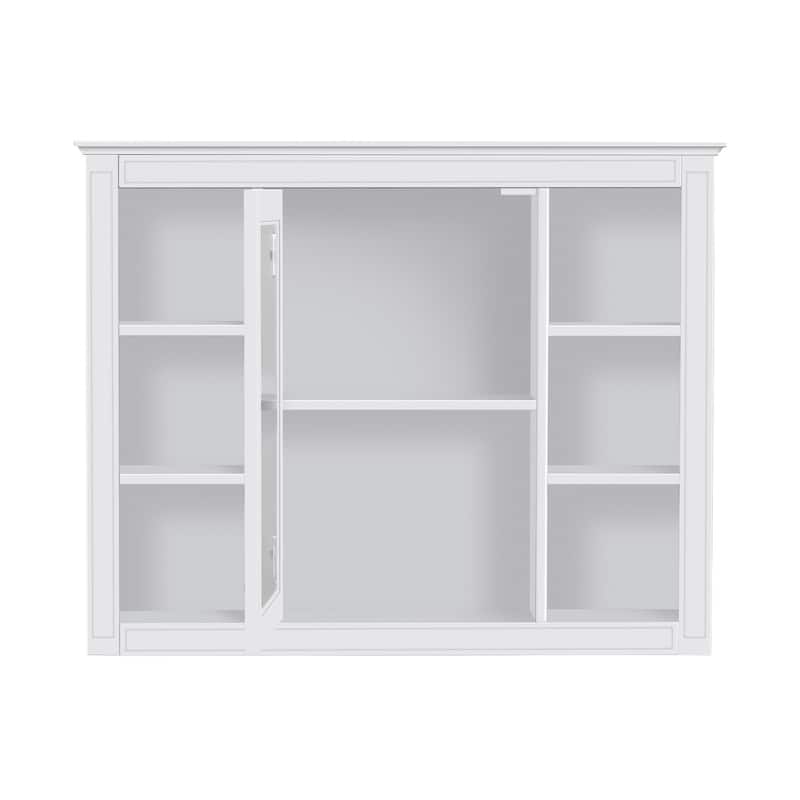 35" x 27.5" Modern Bathroom Medicine Cabinet, Wall Mounted Bathroom Storage Cabinet with Mirror & Shelves (Not Include Vanity )