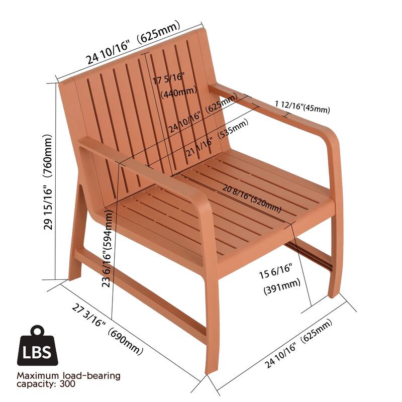 Malwee Indoor/Outdoor Furniture Chair Set with Table, All-Weather UV Resistant PP Material, for Garden, Balcony & Living Room