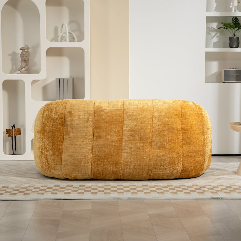 GDFStudio - Charlotte Plush Chenille Two-Seat Bean Bag Sofa for Living Room and Lounge Areas
