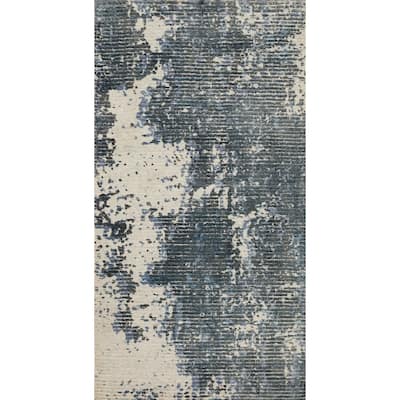 Hand Knotted Oriental Viscose Silk Carpet Modern Abstract Multi-Colored Abstract Area Rug - 4' 0'' X 2' 0''