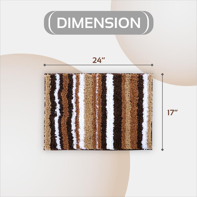 Better Trends Bath Rug 100% Polyester Super Absorbent Anti-Skid TPR Backing Bathroom Rug For Shower,Sink Mats Griffie Collection