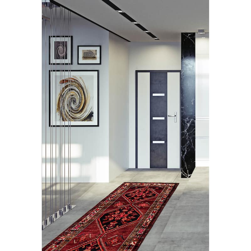 ECARPETGALLERY Hand-knotted Konya Anatolian Red Wool Rug - 3'11 x 13'3