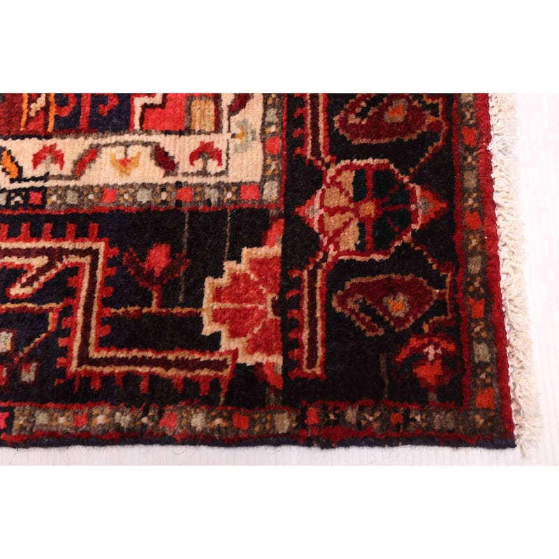 ECARPETGALLERY Hand-knotted Anatolian Vintage Dark Navy, Red Wool Rug - 4'3 x 7'11