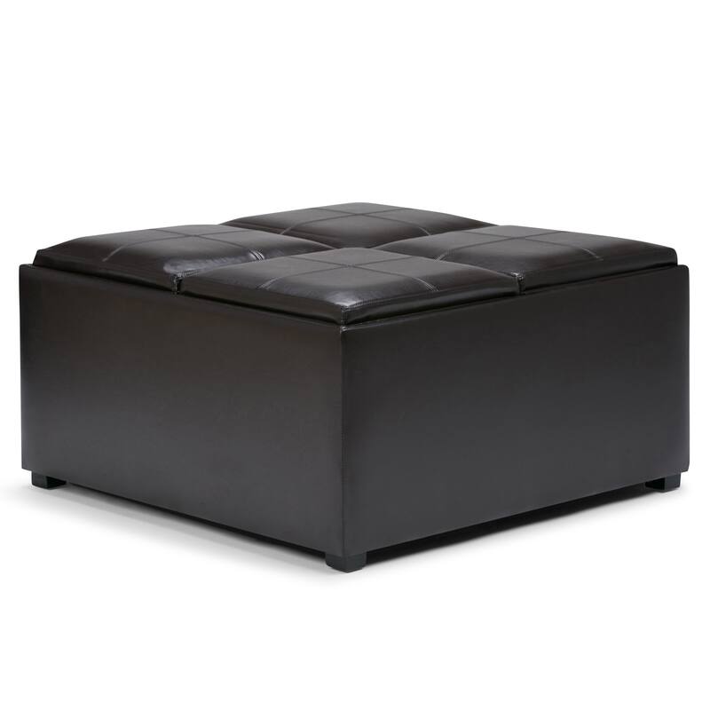 Square Coffee Table Storage Ottoman for Living Room
