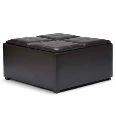 Square Coffee Table Storage Ottoman for Living Room
