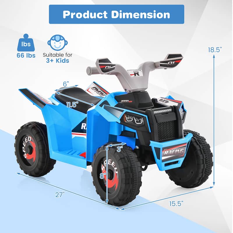 Gymax Kids Electric Ride On ATV Toy 6V Battery Powered Electric