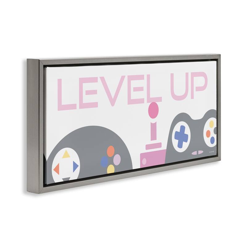 Stupell Level Up Retro Joysticks Framed Floater Canvas Wall Art Design By Yass Naffas Designs