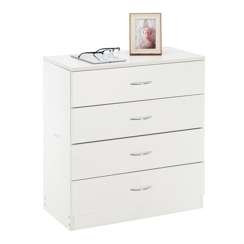 28" Modern Simple 4-Drawer Dresser Black/White