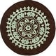 preview thumbnail 61 of 103, SAFAVIEH Handmade Soho Shyhrete Medallion N.Z. Wool Rug 6' x 6' Round - Brown/Teal