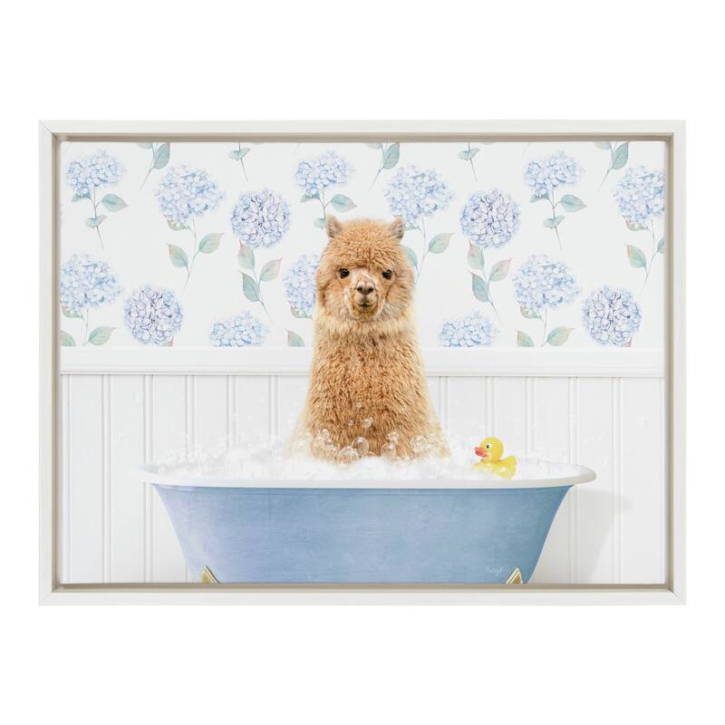 Kate and Laurel Sylvie Baby Hydrangea Bath Canvas by Amy Peterson