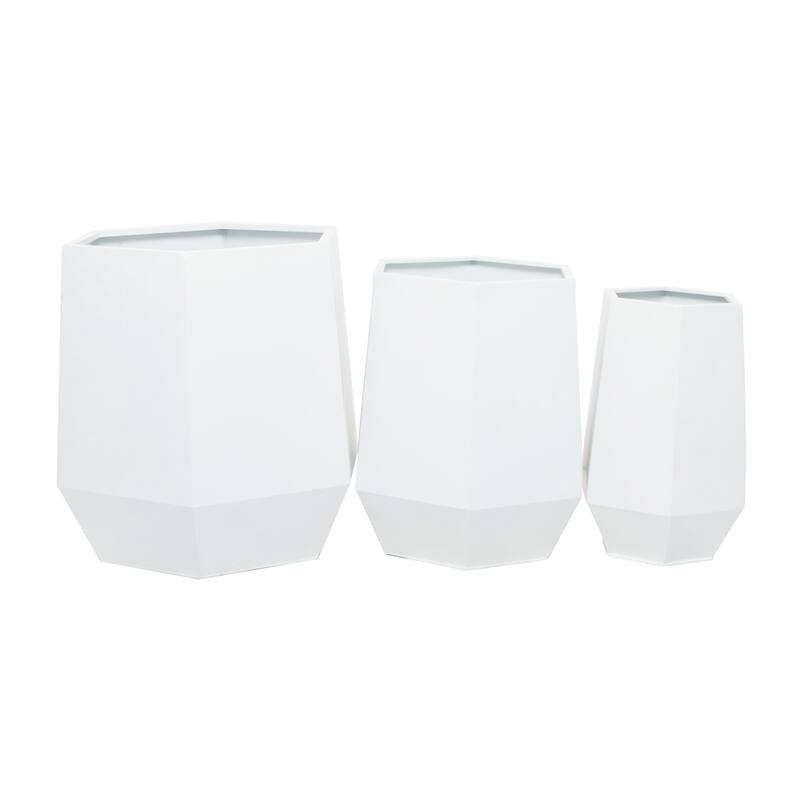 Metal Modern Planters (Set of 3) - S/3 20", 16", 10"W