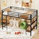 preview thumbnail 5 of 8, Costway Twin Size Low Loft Bed with Storage Shelves Ladder Full-length