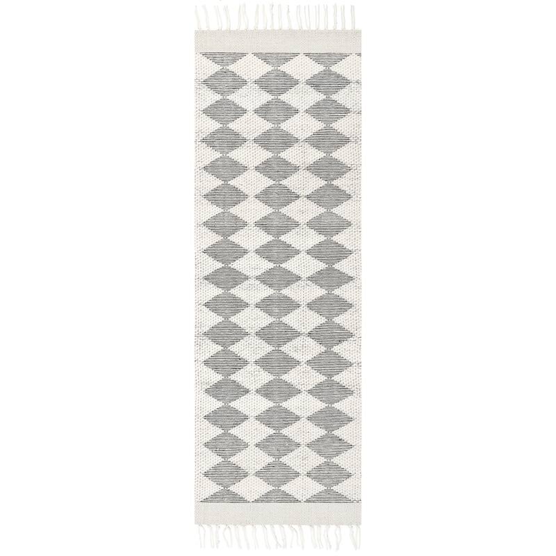 Fractal Diamond Wool Area Rug