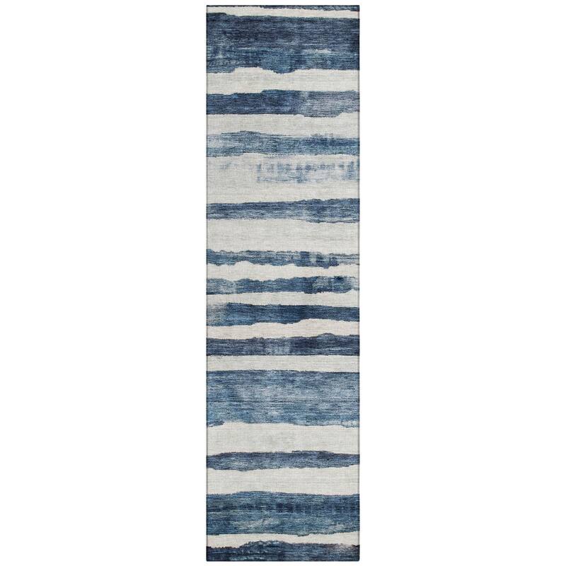 Machine Washable Indoor/ Outdoor Moroccan Stripe Chantille Rug