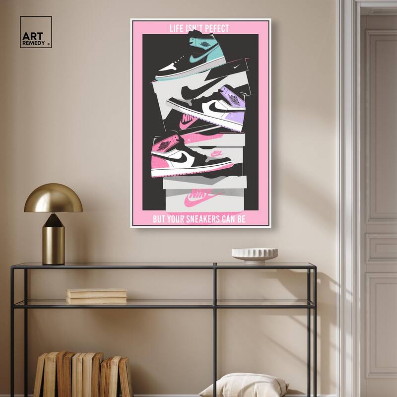 Pastel Big Sneaker Stack Canvas by Art Remedy