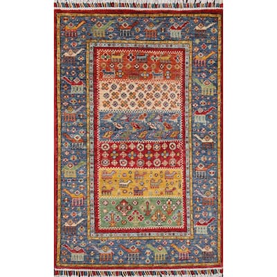 Vegetable Dye Yalameh Oriental Wool Area Rug Hand-knotted Foyer Carpet - 2'8" x 4'0"