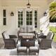 Option Brown Rattan - Beige Cushion