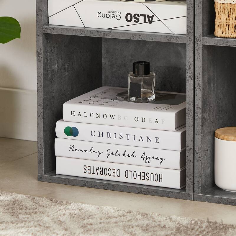 5 Tier Bookshelf, Set of 2 Tall Bookcase Shelf Storage Organizer, Modern Book Shelf for Bedroom, Living Room and Home Office