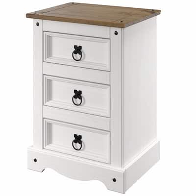 Wood Nighstand 3 Drawers Corona | Furniture Dash