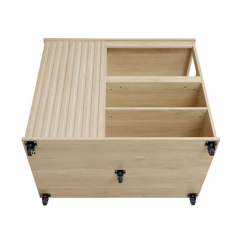 Kitchen Island Rolling Serving Utility Cart with Storage Drawer, Wine Rack and Lockable Casters, Kitchen Cart for Kitchen, Bar