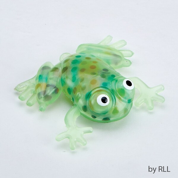 3" Green Passover Squish Frog with Colored Gel Beads - N/A