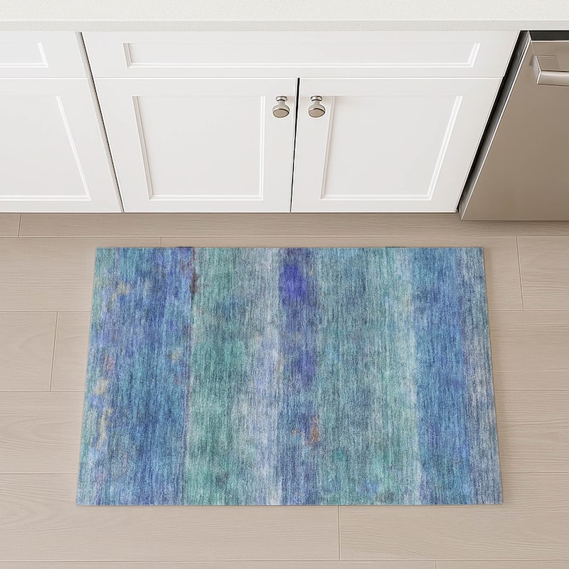 Machine Washable Indoor/ Outdoor Contemporary Ombre Chantille Rug
