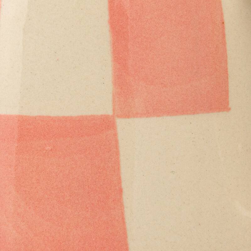 Stoneware Mug Set with Checkered Patterns - 4.8"L x 3.4"W x 3.3"H