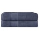 preview thumbnail 43 of 59, Blue Nile Mills Turkish Cotton Heavyweight Bath Sheet Set of 2 Crown Blue
