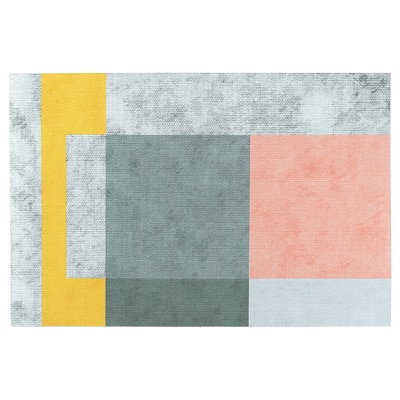 Geometric Bath Mat, Modern Abstract Retro Mid Century Bathroom Rugs, Colorful Bath Rugs for Home Decoration