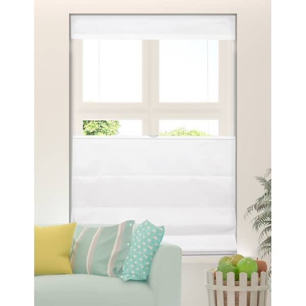 Arlo Blinds White Top Down Bottom Up Light Filtering Roman Shades Bed