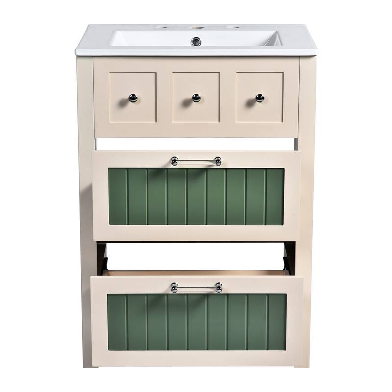 24" Bathroom Vanity Cabinet Set with 2 Drawers