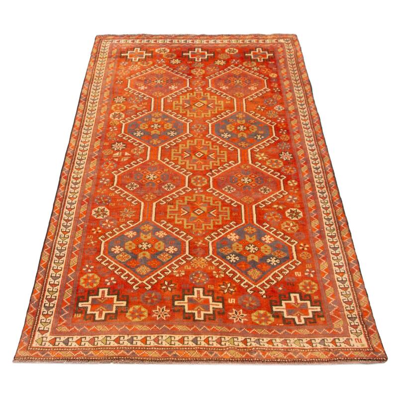 ECARPETGALLERY Hand-knotted Melis Red Wool Rug - 4'3 x 9'2
