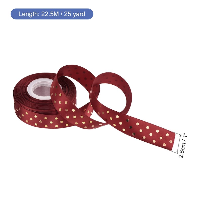 Grosgrain Ribbons 25 Yards Ribbon Bow Decoration for Craft - Wine Red - 25 Yards x 1 Inch