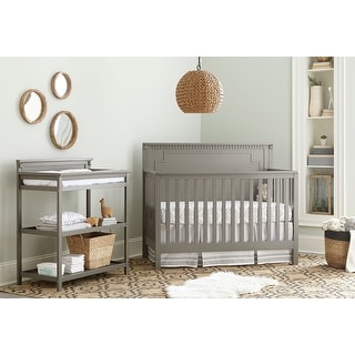 Emery 56" Wide Modern Convertible Crib Panel, Gray