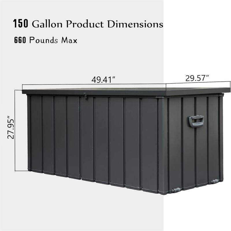 150 Gallon Outdoor Storage Deck Box Waterproof