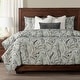 preview thumbnail 10 of 19, Siscovers Gonzo Botanical Print Duvet Set Rain - California King - 7 Piece