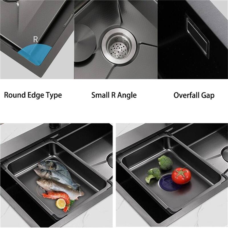 29.5Inch Drop-In Single Sink with Basin and Chopping Board