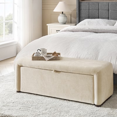Gustavo Contemporary Storage Bench with Solid Wood Legs by HULALA HOME