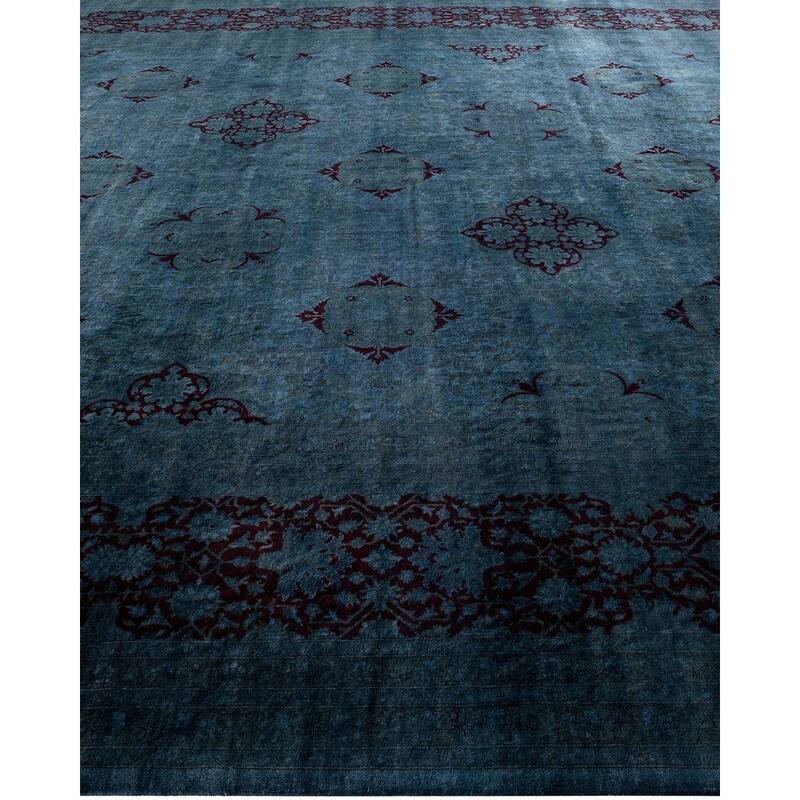 Overdyed, One-of-a-Kind Hand-Knotted Area Rug - Gray - 10' 1" x 20' 5"