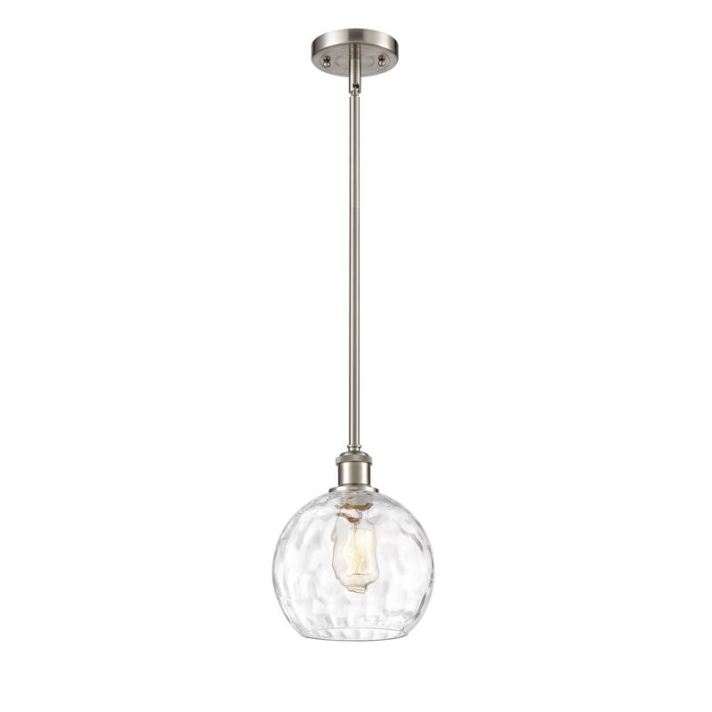 Innovations Lighting Athens Water Glass 1 Light 8" Mini Pendant - Brushed Satin Nickel
