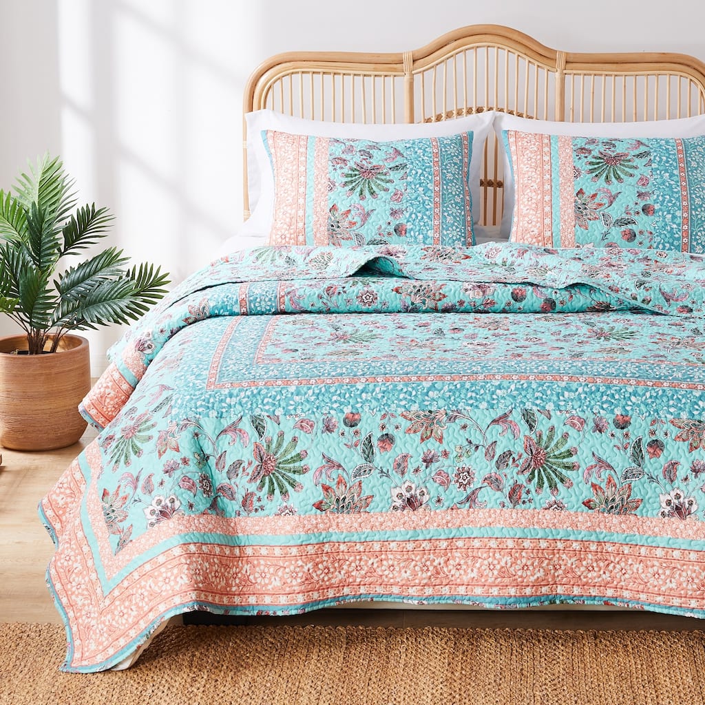 Barefoot Bungalow Audrey Cotton-Rich Reversible Quilted Bedding Set