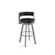 preview thumbnail 79 of 102, Amisco Browser Swivel Bar Stool Black Faux Leather / Glossy Grey Metal