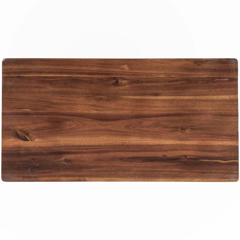 Solid Wood Rustic 3-piece 45" Butcher Block Dining Table Set