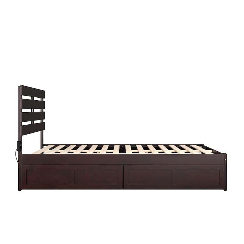Espresso Bed with Drawers - Modern Bedroom Furniture, Storage Bed, Platform Bed