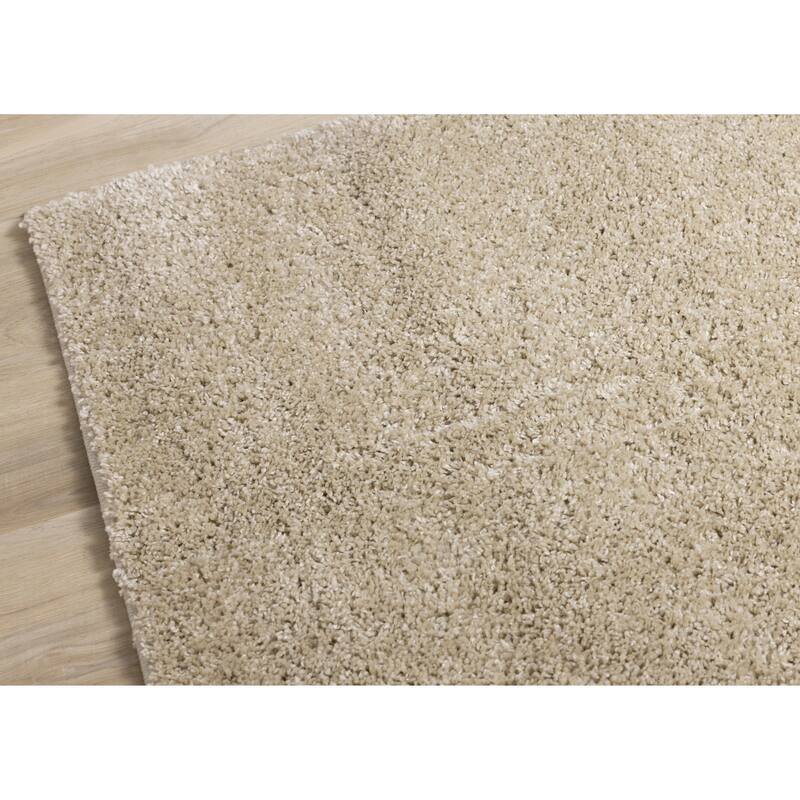 Taylor Collection - Plush Beige Shag Area Rug