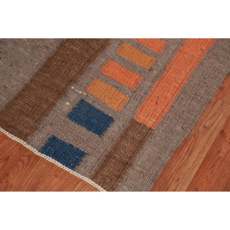 Hand Woven Oriental 100% Jute Carpet Southwestern Modern Brown Kilim Area Rug - 11' 9'' X 9' 2''