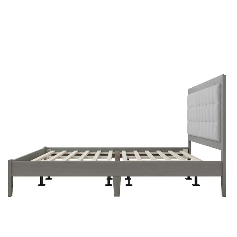 Christopher Knight Home - Emery Mid-Century Panel Bed Frame with Tufted Headboard